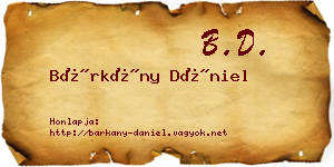 Bárkány Dániel névjegykártya